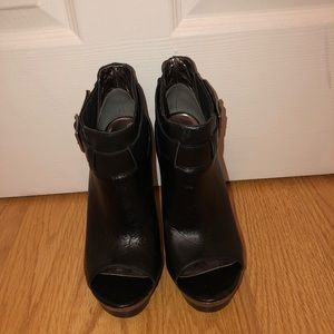 Black leather peep toe bootie              PRICE IS FIRM